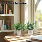 Fake Plants Small Potted, 2 Set of Artificial Plants (Eucalyptus && Rosemary), Fake Potted is Suitable for Decoring Home Office Bathrooms, Tables, Bookshelf and Modern Farmhouse Decor