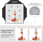 Light Box, PULUZ 16"x16" Studio Light Box with 480pcs LEDs Lights 4 Color PVC Photography backdrops Shooting Tent for Jewelry and Product Portable Lightbox Picture Box for Photography (Upgrade)