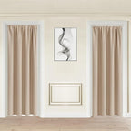 JIUZHEN Blackout Doorway Curtains 80 inch Length - 2 Panels Thermal Insulated Privacy Soundproof Rod Pocket Closet Door Curtains Room Divider for Bedroom,Office, 42 x 80 inches, 42 x 80 Inch, Beige