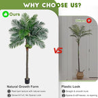 8FT Big Faux Tropical Phoenix Trees Large Artificial Palm Tree Indoor Outdoor Realistic Floor Plants Tall Fake Plant for Home Living Room Office Decor Porch Outside Patio arboles para decoracion