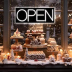 Open Signs for Business, LED Neon Open Sign 16 Inch 12V/2A Ultra Bright Lighted Open Sign Electric Light Up Open Sign for Business Storefront Window Glass Door Retail Shop Store Bar Salon Restaurant White