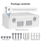 Outdoor Electrical Junction Box, ABS Water Resistant Enclosure with Internal Mounting Panel & Hinged Cover (16.5" H x 12.6" L x 6.1" W)