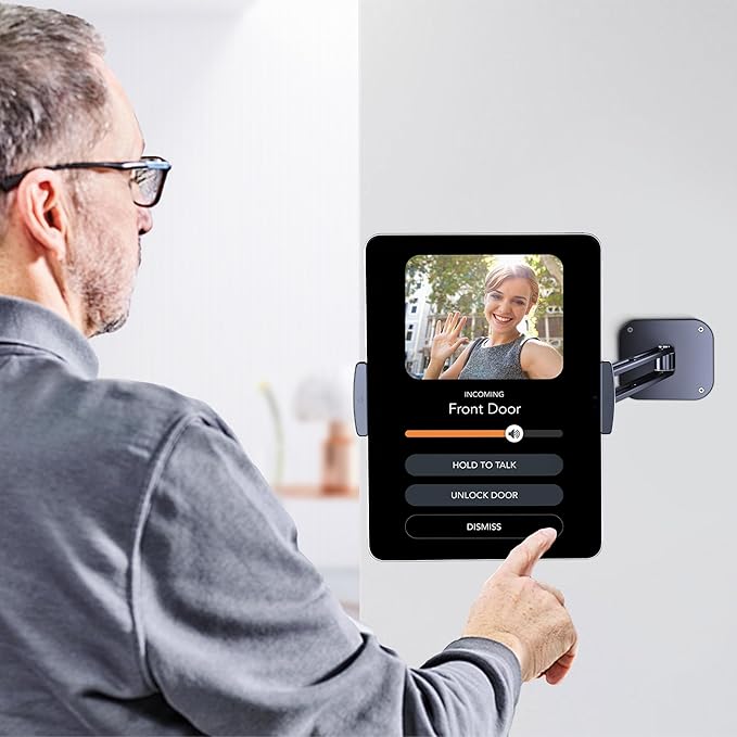 Extended Version Tablet Wall Mount Holder, 15" Aluminium Wall Mount for IPad with 360° Adjustable Rotating Base for iPad Pro Air Mini, Galaxy Tab, All 4.7-13" Phones and Tablets (Long Style)