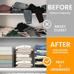 OKPOW Shelf Dividers for Closet Organization: 4 Pack Durable Clear Acrylic Divider Organizer for Shelves - Vertical Adjustable Shelving Separators for Clothing Purse