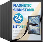 Uniclife 24 Pack Magnetic Sign Holder 8.5" x 11" Self-Adhesive Magnetic Picture Frame Wall Mounted Display Frame for Home Office Store Poster Document Holder for Wall Door Glass Window Refrigerator
