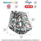 Pozico 2-in-1 Shopping Cart Cover for Baby – High Chair Cover, Grocery Cart Cover, Machine Washable with Portable Cloth Bag – Baby Cart Seat Cover for Boys & Girls – Bluepoint Design