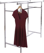 Econoco - Adjustable Double Bar Rectangular Hangrail Rack in Chrome