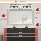 Keonjinn Black Bathroom Mirrors for Over Sink, 60” x 36” Large Matte Black Mirror for Wall, Rounded Rectangle Farmhouse Vanity Mirror, HD Tempered Glass Modern Decorative Mirror(Horizontal/Vertical)