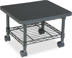 Safco Onyx Rolling Cart Printer Stand, Under-Desk Mobile Utility Table for Home Office with Steel Shelf, Gray