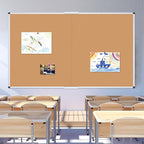 VIZ-PRO 60" x 36" Large Cork Bulletin Board, Foldable & Wall-Mounted Notice Pin Board with Silver Aluminum Frame, for School Home Office - 5' x 3' Corkboard