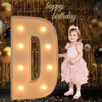 Marquee Letters 3 Feet Tall, 3FT Large Light up Letters D, Big Sign D with Warm White Light for Birthday Wedding Proposal Engagement Graduation Party Backdrop Decorations