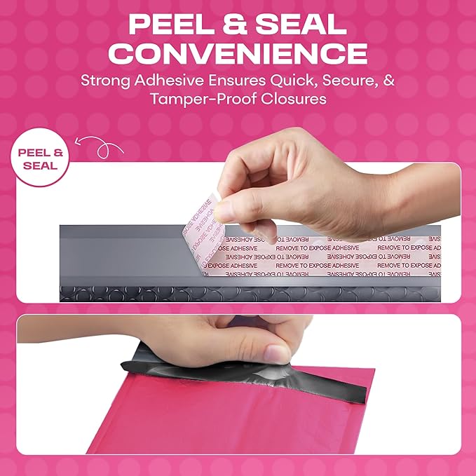 Hot Pink Small Poly Bubble Mailers 6x10 inch #0 | Self Seal Padded Envelopes | Cushioned Bubble Mailer | Usable Size 6x9 | WaterProof | Lightweight mailing Shipping Bags | 500 Pack Bulk