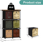 Small Fabric Dresser with 6 Drawers, DIY Cube Organizer for Closet, Storage Drawer Unit Chest of Drawers for Bedroom, Living Room, Hallway, Dorm, Pattern