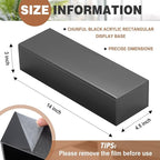Chunful Black Acrylic Display Box Riser Trophy Base Acrylic Pedestal Stand Block Versatile Trophy Diorama Base and Storage for Photography Props Home Office Decor Showing (14" L X 4.5" W X 3" H)