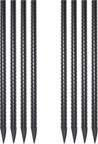 VVOKGO Rebar Stakes 24 Inch Ground Straight Concrete Form Stakes Heavy Duty (8pcs), 3/8" Diameter Metal Steel Spikes Anchors with Chisel Point End for Plant Support, Garden Border,Landscape Edging