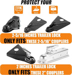 2" Heavy Duty Trailer Hitch Lock - Ball Coupler&Safety Chains Anti-Theft,Travel RV/Pop-Up Camper/Boat/Truck/Motorcycle/ATV/UTV/Flatbed/Cargo/Dump/Utility Trailer Tongue Lock Secure Design