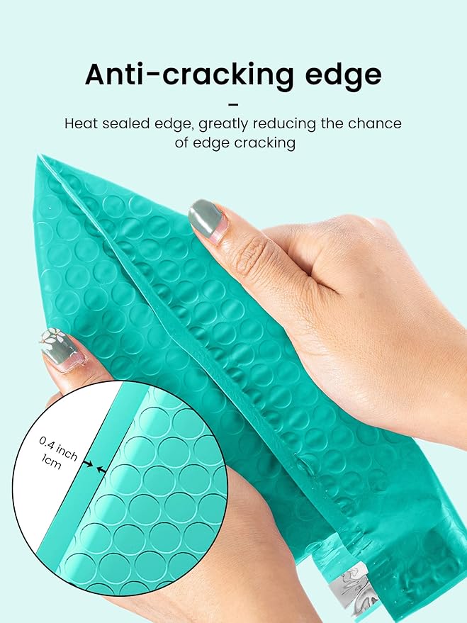 GSSSUSA Bubble Mailers 4x8 Inch 100 Pack Padded Envelopes Usable Size 4x7 Inch Shipping Envelopes Self Seal Small Packaging Shipping Bags for Mailing Jewelry, Small Business, Teal