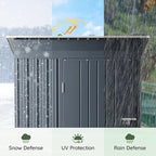 3x5 FT Outdoor Metal Storage Shed, Single Door, 1 Clear Window, Tool Shed for Garden, Patio, Backyard