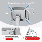 AboveTEK Anti-Theft iPad Kiosk Stand, 360 Rotation & Adj. Height 8.3"–13.4", Heavy-Duty Steel & Aluminum, Fits 9.7"-13" Tablets, Security Retail POS Tablet Stand for Business & Commercial Use (Silver)