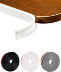 U-Shape White TPE Edge Banding 16.4Ft Self-Adhesive Flexible Edge Trim, Furniture Edge Protector & Countertop Molding (W:1.0'' H:0.2'')