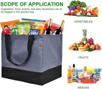 Canvas Reusable Grocery Bags Heavy Duty, 8.3 gal Foldable Large Tote Bag with Handles, Holds 60 lbs Canvas Shopping Bags, 3 Pack