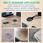 2 Pcs Desk Grommet 2-1/16" / 53 mm, Desk Hole Cover for Cables White, Cable Grommet ABS Plastic, Desk Hole Grommet for Home & Office Pc, Detachable Cable Cord Organizer