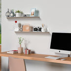 36 Inches Acrylic Wall Shelves 2 Pack, Floating Shelf for Wall Mounting, Acrylic Display Ledges for Funko Pop Figures, Home Décor, Living Room, Gaming Room, Plants(36 inch, White)