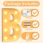 Marquee Letters 3 Feet Tall Large Light Up Letters B Birthday Engagement Party Decor Yellow Light Birthday Decorations Balloon Arch Kit Foam Sign B