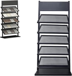 5-tier Floor Tile Display Stand, Retail Display Rack for Tile, Building Material Swatch Sample Storage Holder for Exhibition Hall Trade Show Vendor Events(Black, Height-59in)