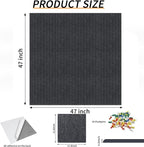 Large Felt Bulletin Board 47x47 Inch, 16pcs Peel and Stick Felt Wall Tiles Modern Push Pin Board for Wall Organization