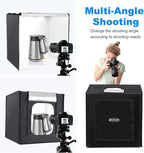 Photo Studio Light Box Photography 32"x32" with 100 LED and 6 Colors Backdrops Photo Box with Lights, Foldable Picture Box for Product Photography with 6500K Brightness