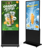 MWE 65 Inch 4K Digital Signage Display Kiosk, Indoor Floor Standing Advertising Display Poster, LCD Commercial Display with Auto Media Player, Android System, HDMI/USB/WiFi
