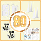 imprsv 3FT Light Up Numbers, Marquee Numbers 80th Birthday Decorations for Women Men, Large Light Up 80 Birthday Women Foam Board Anniversary Party Decorations Arch Kit (DIY)
