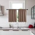 KGORGE Mocha Short Blackout Curtains 36 inch Length for Kitchen, Back Tab Rod Pocket Privacy Thermal Insulation Short Half Window Tiers for Bathroom Basement Offic, W34 x L36, 2 Panels