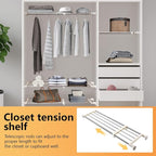 BAOYOUNI Tension Closet Shelf, Adjustable Storage Rack Separator Wardrobe Cupboard Divider Organizer Rod for Kitchen Bathroom Bedroom, 23.62-39.37 Inch