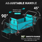 LEVELEVE Heavy Duty Folding Wagon - 2-in-1 Collapsible Cart, 650lb Capacity, All-Terrain Wheels w/Brakes & Side Pockets