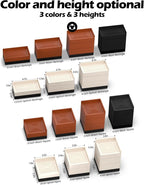 Furniture Risers, Tclouda Bed/Sofa/Desk/Table/Chair Leg/Fridge Lifts to 1.5, 3 and 4 in, Square Adjustable Risers Blocks for Extenders, Heavy Duty Supports Up to 1300 Lbs, 1.5 in-Apricot-Square