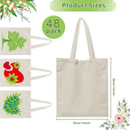 6 I 12 I 24 I 48 Pack Canvas Tote Bags,Reusable Blank Canvas for Shopping Bags,Grocery Bags,DIY Gift Bags