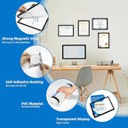 Magnetic Frames for Refrigerator, 20 Pack Double Sided Magnetic Sign Holder 8.5 x 11 for Display Picture Paper Document Flyer Page, Reusable Adhesive Frames for Walls Door Window Glass