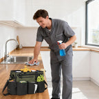 Wearable Cleaning Caddy Bag for Cleaning Supplies,Large Capacity Cleaning Organizer Green