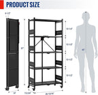 WORKPRO 5-Tier Folding Shelf, No-Assembly Metal Storage Rack with Wheels, 750 lbs Capacity (with Leveling Feet), Collapsible Shelving Unit for Kitchen, Pantry, Bathroom & Closet Organization