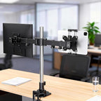 xik VESA Mount Adapter for iPad - Spring Clamp Holder for Phones, Tablets & Portable Monitors - Features 360° Rotation & Tilt - Fits VESA 75x75 & 100x100mm
