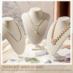 6 Pcs Necklace Display Stand Necklace Holder Jewelry Bust Display Stands for Selling Home Store Trade Shows Photography Props Retail(Beige,Velvet)
