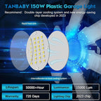 TANBABY Upgrade LED Garage Light, 150W Deformable Ceiling LED Shop Light, 15000LM E26/E27 Garage Lighting with 6+1 Adjustable Panels Bulb for Basement (1pack)