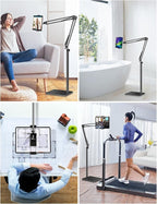 Tablet Floor Stand with 4.2LB Base,Overhead Bed Phone Stand Angle Height Adjustable Tablet Holder Bed,Phone Stand for iPad/iPhoneX/iPad Pro Air Mini, Samsung Tab,E-Readers…