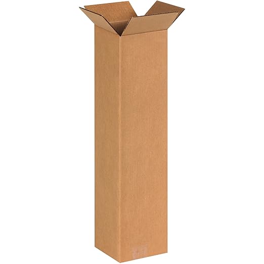 BOX USA 6x6x24 Tall Corrugated Boxes, Tall, 6L x 6W x 24H, Pack of 25 | Shipping, Packaging, Moving, Storage Box for Home or Business, Strong Wholesale Bulk Boxes