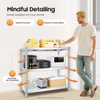 3 Tier Stainless Steel Shelves Heavy Duty Storage Rack Adjustable Kitchen Shelving Organizer with Strong Load Bearing for Garage Bathroom Office and Industrial Use