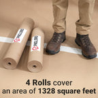 24" x 1992" (166’) Brown Rosin Paper Roll (Pack of 4) - Made in USA Thick Heavy-Duty 7 mil Masking Paper for Surface Protection from Paint, Dust, Foot Traffic - Paint Floor Covering