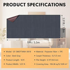 Marine Carpet,6 FT x 18 FT Dark Gray Indoor Outdoor Carpet 0.2" Thick Boat Carpet with Water-Proof TPE Backing, Non-Slide Outdoor Marine Carpet Roll for Home, Patio, Porch, Deck