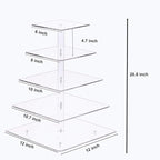 YestBuy Cupcake Stand - Premium Cupcake Holder - Acrylic Cupcake Tower Display - Cady Bar Party Décor - 5 Tier Acrylic Display for Pastry + LED Light String - Ideal for Weddings, Birthday Parties